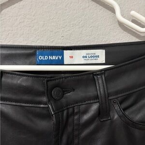 Old Navy Black Faux Leather Trousers